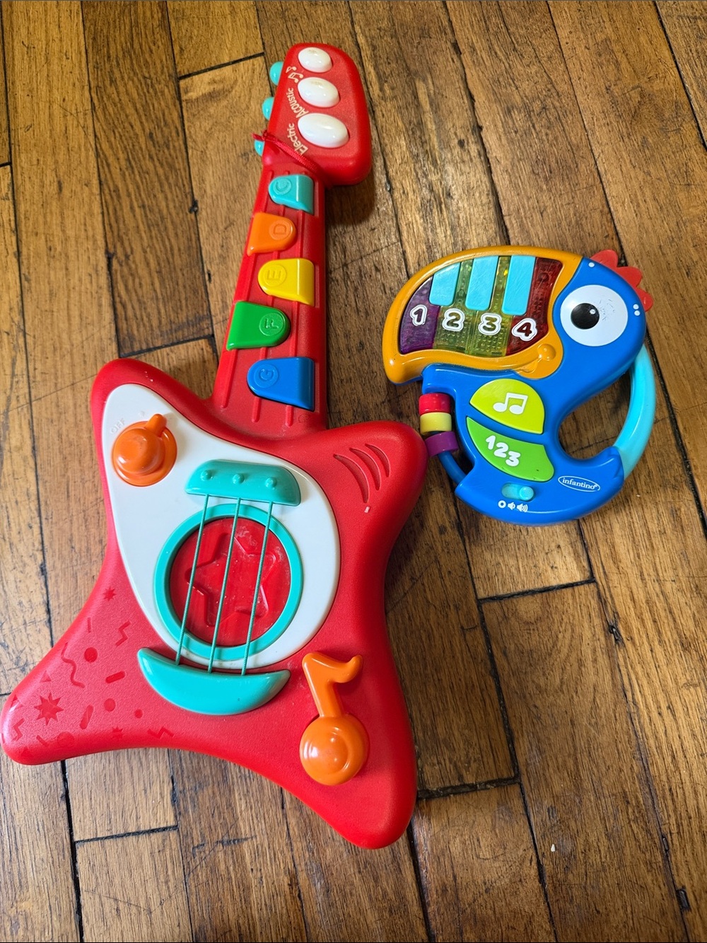 Kids Musical Guitar Toy and Handheld Xylophone - Red & Blue